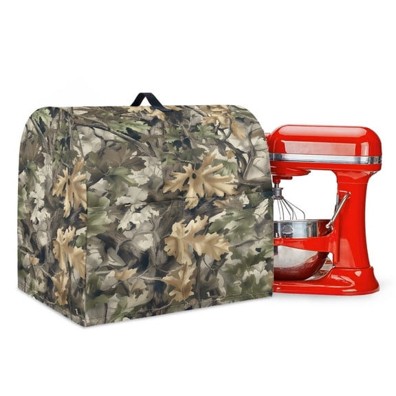 Whosucclay Forest Camo Hunting Leaf Print Mixer Cover Waterproof Mixer Dust Cover Dustproof Stand Mixer Cover Protector Compatible with 4.5-5 Quart Kitchen Aid Mixer Kitchen Accessories, S