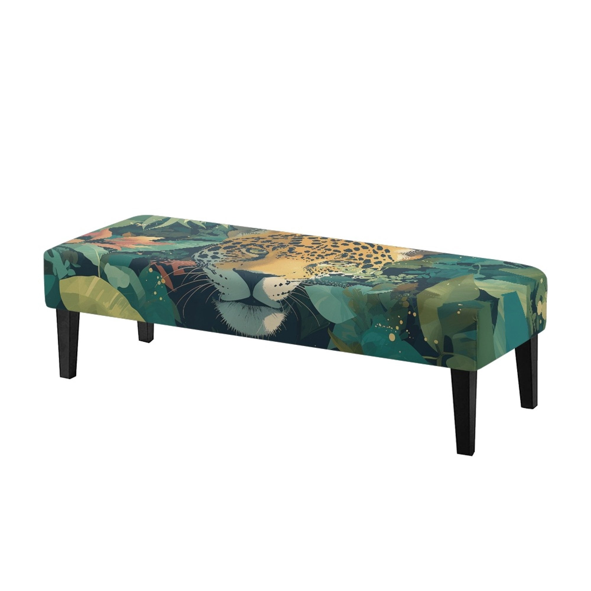Whosucclay Forest Leopard Leaf Print Stretch Dining Bench Cover ...