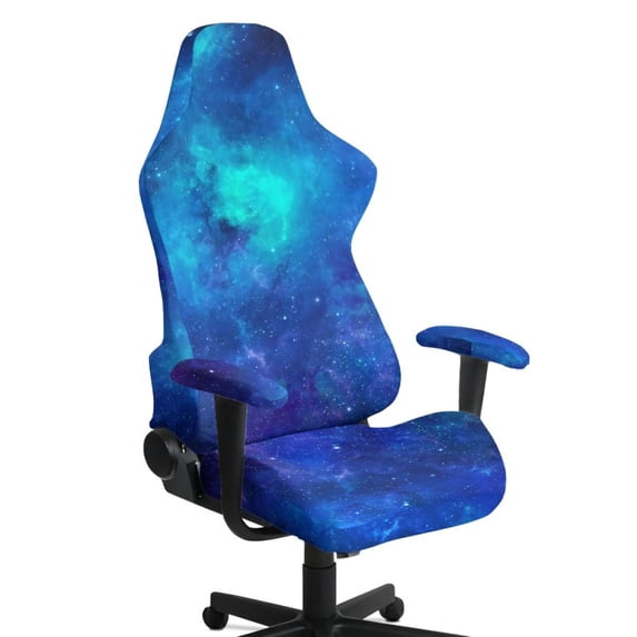 Whosucclay Galaxy Print Gaming Chair Covers with Armrest Covers Office Computer Game Chair Slipcovers Universal Chairs Cover for Reclining Racing Gaming Chairs