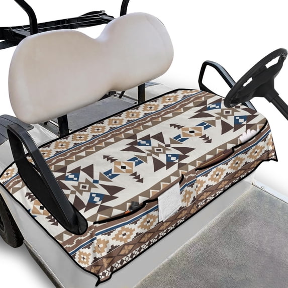Whosucclay Geometric Pattern Golf Cart Seat Cover, Elastic Wear-Resistant Towel for 2 Person Golf Cart Seat Breathable Golf Cart Seat Protector, 52.36"x 32.28"