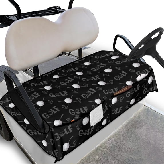 Whosucclay Golf Ball Pattern Golf Cart Seat Cover, Wear-Resistant Anti-Fade Blanket Cover for 2 Person Golf Cart Seat Thick Golf Cart Cover, 52.36"x 32.28"