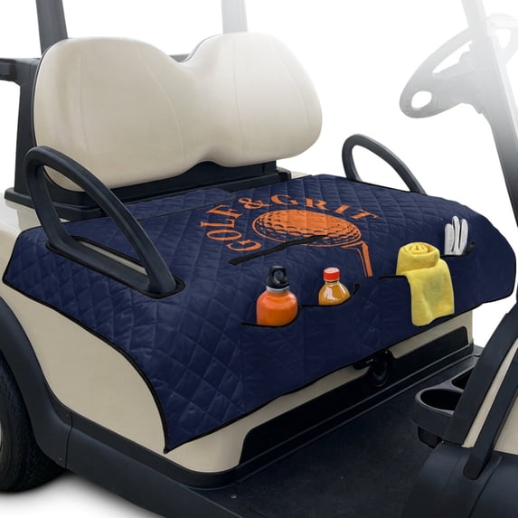 Whosucclay Golf Ball Tee Golf Cart Seat Blanket, All-Weather Protection Golf Cart Cover Protector for Club Car 2 Passenger Golf Carts EZGO 4 Storage Pockets