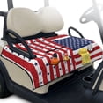 thumbnail image 1 of Whosucclay Golf Cart Accessories for Club Car EZGO, 4 Storage Pockets Golf Cart Seat Cushion Cover Stain-Resistant Club Car Seat Cover, American Flag Striped, 1 of 9
