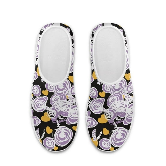 Whosucclay Graffiti Women's Slip-on Sneakers,Running and Fitness Shoes,Breathable Mesh Sneakers Footwear Easy to Clean Non-Slip EVA Soft Travel Shoes