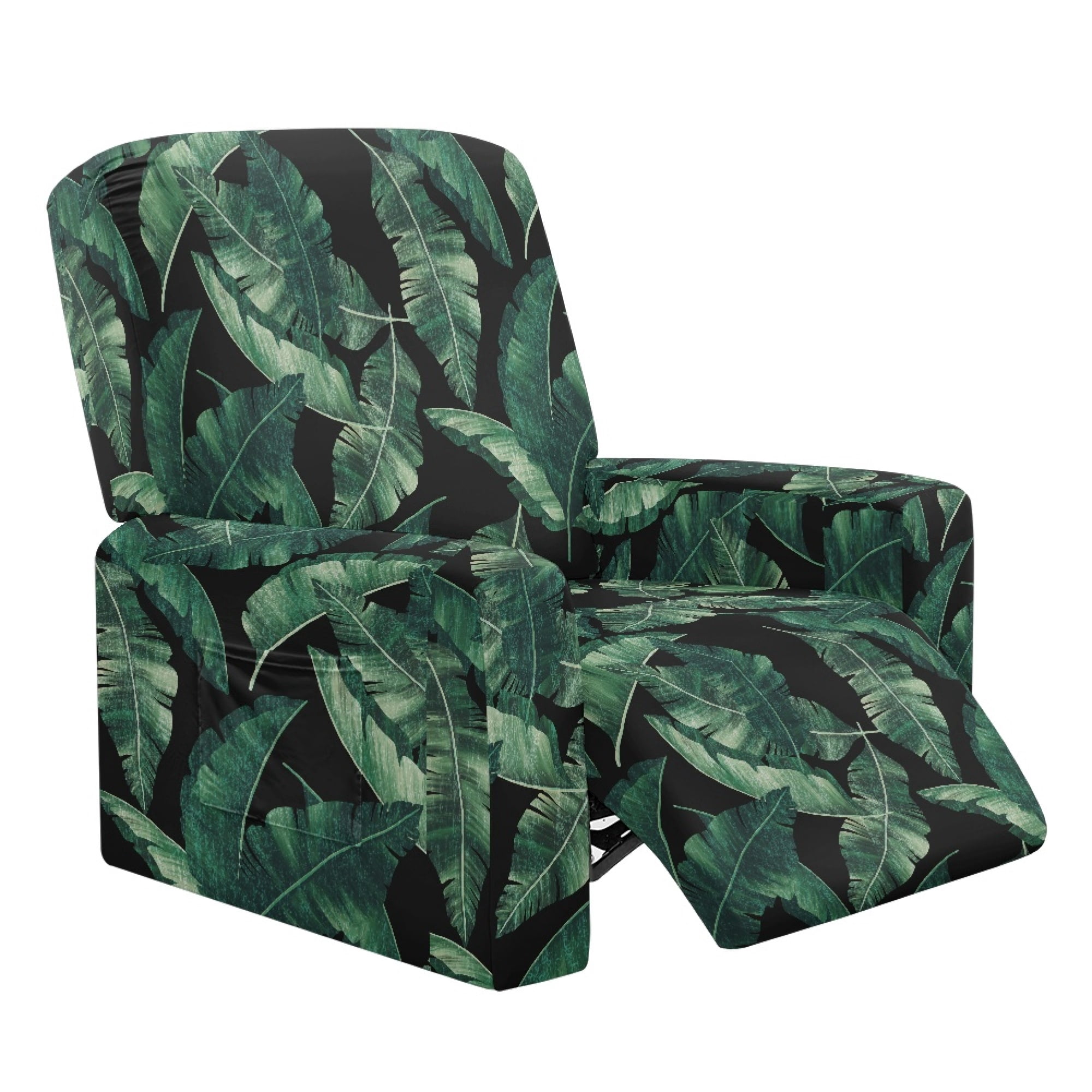 Whosucclay Green Leaf Pattern Recliner Chair Covers, Anti Spill ...
