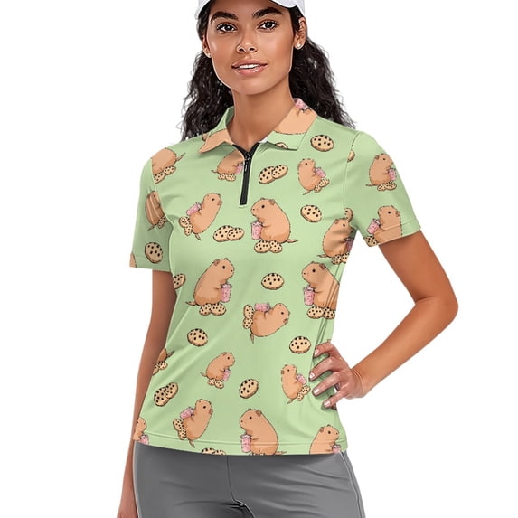 Whosucclay Guinea Pig Pattern Athletic Shirt, Lightweight Quick Dry Stylish Athletic Tops for Summer Tennis Golf Moisture Wicking Size X-Small