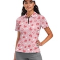 thumbnail image 1 of Whosucclay Heart Pattern Breathable Polo Shirts, Polyester Golf Short Sleeve Shirt Elastic Soft Tennis Shirts for Yoga Summer Hiking Size X-Large, 1 of 10