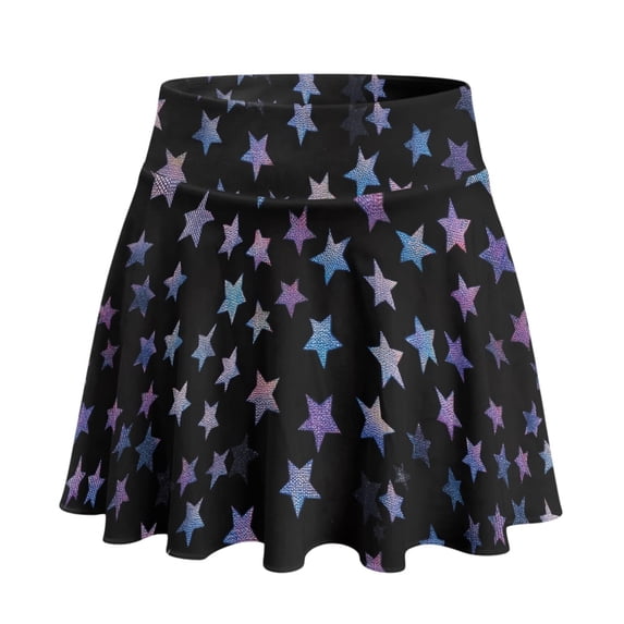 Whosucclay Inner Pockets Athletic Skort for Pickleball Daily Wear, Stars Pattern Polyester Spandex Soft Active Skort Built-in Shorts, Size X-Large