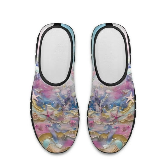 Whosucclay Jellyfish Women's Slip-on Sneakers,Running and Fitness Shoes,Breathable Mesh Sneakers Footwear Easy to Clean Non-Slip EVA Soft Travel Shoes