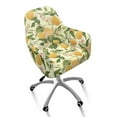 thumbnail image 1 of Whosucclay Lemon Cherry Blossom Print Swivel Armchair Accent Dining Chair Cover for Office, Universal Office Chair Protector Spandex Curved Back Chair Slipcover for Party, Banquet, 1 of 7