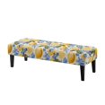 thumbnail image 1 of Whosucclay Lemon Flower Leaf Print Stretch Dining Bench Cover Universal Bench Seat Furniture Protector Wear Resistant Bench Seat Cushion Slipcovers for Dining Room, Living Room, 1 of 7