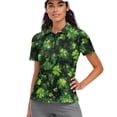 thumbnail image 1 of Whosucclay Lucky Four-Leaf Clover Stylish Polo Shirts, Polyester Golf Polo Tops Lightweight Breathable Workout Tennis Activewear for Travel Sports Training Size X-Small, 1 of 10