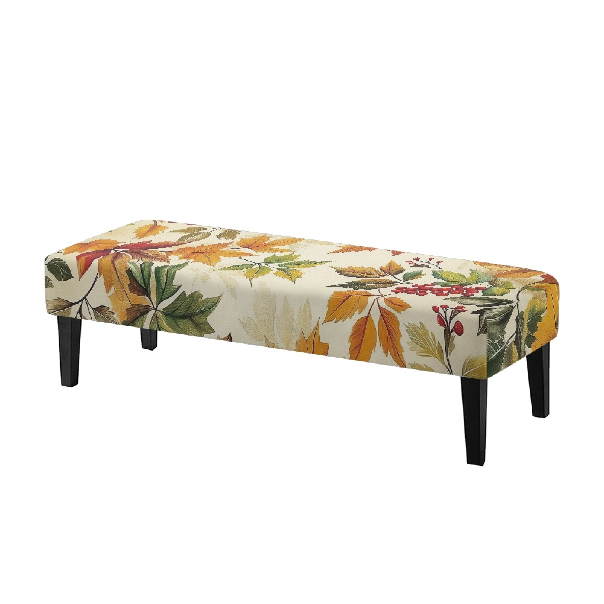 Whosucclay Maple Leaf Cherry Print Stretch Dining Bench Cover, Water ...