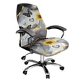 thumbnail image 1 of Whosucclay Marble Butterfly Sunflower Pattern Office Chair Cover, Non Slip Computer Chair Slipcovers Protective Desk Chair Cover High Back Chair Slipcover with Elastic Bottom-L, 1 of 7