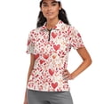 thumbnail image 1 of Whosucclay Moisture Wicking Tennis Shirts, Heart Pattern Design Polyester Lightweight Collared Polo Shirts for Golf Travel Gym Size X-Large, 1 of 10