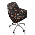 thumbnail image 1 of Whosucclay Moon Flower Butterfly Leaf Print Curved Back Chair Covers with Arms, Anti Wrinkle Elastic Office Chair Slipcovers Thick Bar Stools Covers Modern Swivel Armchair Cover Protector, 1 of 7
