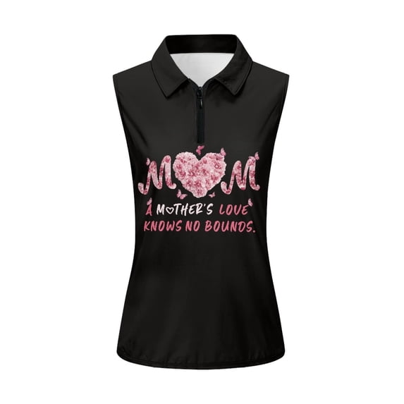 Whosucclay Mother Love Golf Top Ladies Golf Sleeveless Athletic Tank Shirt for Women, Elastic Fashion for Fitness Running Tennis