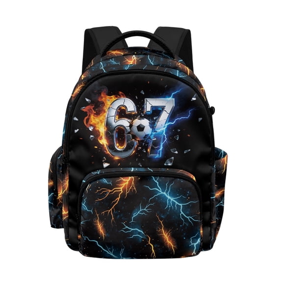 Whosucclay Neon Lightning Bolt Pattern School Bookbag for Boys Girls, Multi-pocket Classification Backpack Middle School Kindergarten with Spacious Multi-Pockets