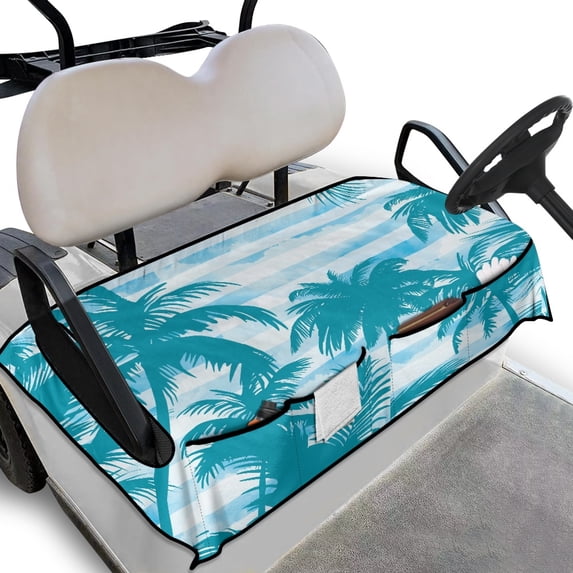 Whosucclay Palm Tree Stripe Seat Cushions, Comfort Breathable Thickened Golf Cart Seat Blanket for EZGO Yamaha Club Car, 52.36" x 32.28"