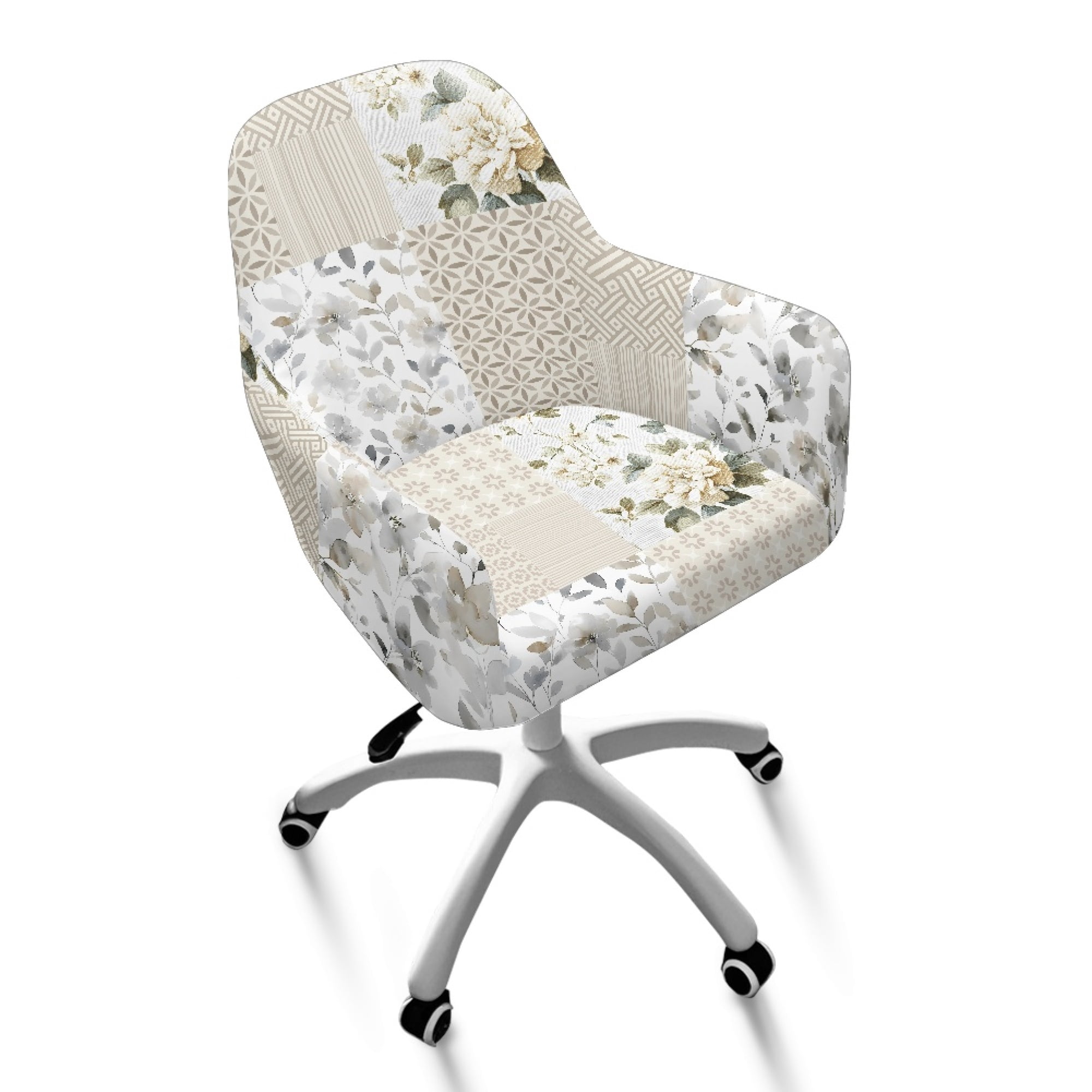 Array Chair Covers Whosucclay Pastoral Peony Floral Plaid Print Swivel Armchair Accent ...