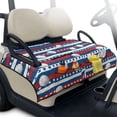thumbnail image 1 of Whosucclay Patriotic Stars and Stripes with Golf Balls Pattern Club Car Seat Covers, 4 Storage Pockets for EZGO Ds Precedent Tempo, 51.18 x 30.3 inches, 1 of 9