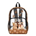 thumbnail image 1 of Whosucclay Paw Prints 17 Inch Wide Shoulder Straps School Backpack for Boys Girls, Large Capacity Transparent Clear Backpack for High School Elementary, 1 of 10