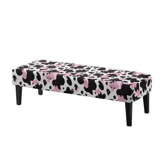 Whosucclay Pink Cow Paint Splatter Print Dining Bench Cover Waterproof Bench Slipcover Removable Bench Seat Cushion Slipcovers Universal Seat Cushion Protector for Bedroom Living Room