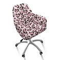thumbnail image 1 of Whosucclay Pink Heart Leopard Print Curved Back Chair Slipcover Stretch Dining Chair Cover Removable Kitchen Chair Cover Modern Bar Stools Covers for Kitchen Party Banquet Decor, 1 of 7