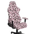 thumbnail image 1 of Whosucclay Pink Leopard Heart Print Stretchable Gaming Chair Cover, Anti-Scratch Slipcover with Armrest Protection, Cat Scratch Proof for Office Computer Chairs Valentine's Day Decor, 1 of 8