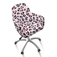 thumbnail image 1 of Whosucclay Pink Leopard Print Swivel Accent Chair Covers Removable Curved Back Chair Covers with Arms Anti-Slip Dining Chair Slipcovers for Kitchen, Party, Banquet Decor, 1 of 7