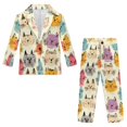 thumbnail image 1 of Whosucclay Polyester Cloth Colorful Cat Faces Boys Suit for Photograph Wedding, 2 Piece Boys Suit Set One Button Elastic Waist Non-Stretch, 1 of 10