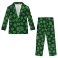 thumbnail image 1 of Whosucclay Polyester Four Leaf Clover Pattern Boys Suit for Wedding Photograph, 2 Piece Boys Suit Set One Button Non-Stretch Elastic Waist, 1 of 10