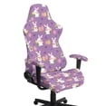thumbnail image 1 of Whosucclay Purple Bunny Tulip Print Gaming Chair Slipcovers, Stretchable Office Chair Cover 4 Pcs Computer Desk Chairs Covers with Armrest Covers, Rotating Armchair Protector Cover Easter Decor, 1 of 8