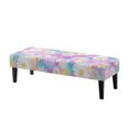 thumbnail image 1 of Whosucclay Purple Daisy Print Stretch Dining Bench Slipcover, Water Resistant Bench Covers for Dining Room Rectangle Bench Seat Protector Cover Comfortable Seat Cushion Protector, 1 of 7