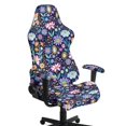 thumbnail image 1 of Whosucclay Purple Hippie Flower Print Gaming Chair Cover, Stretchable Elastic Computer Desk Chair Cover with Armrest Covers, 4Pcs Soft Non Fading Office Chairs Covers Slipcovers, 1 of 8