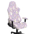 thumbnail image 1 of Whosucclay Purple Rabbit Egg Spot Print Gaming Chair Cover with Armrests Elastic Breathable Computer Chair Slipcover Washable for Scratch & Stain Protection Office Chairs Covers Easter Decor, 1 of 8