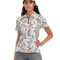 thumbnail image 1 of Whosucclay Quarter Zip Athletic Tops, Groundhog and Rugby Ball Pattern Polyester V Neck Soft V Neck Golf Shirts for Women for Tennis Bowling Outdoor Size Medium, 1 of 10