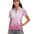 thumbnail image 1 of Whosucclay Quick Dry Tennis Short Sleeved Shirt for Golf Bowling Outdoor, Polyester Lightweight Soft Tennis Shirts, Heart Pattern Design Size X-Small, 1 of 10