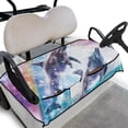 thumbnail image 1 of Whosucclay Rainbow Dolphin Design Protector, 4 Front Storage Pockets Cover for Most 2‑Seat Golf Carts Golf Cart Seat Towel Quilted Protective Cover, 52.36"x 32.28", 1 of 7