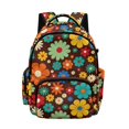 thumbnail image 1 of Whosucclay Retro Floral Kids Backpack School Bag with Padded Straps Lightweight Adjustable Straps Rucksack, Spacious 17 Inch Schoolbag for Daily Use, 1 of 8