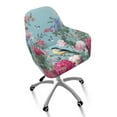 thumbnail image 1 of Whosucclay Robin Butterfly Peony Print Swivel Accent Chair Covers Modern Curved Back Chair Covers with Arms Washable Curved Back Armrests Chair Protector for Banquet Vanity Bedroom, 1 of 7