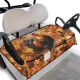 thumbnail image 1 of Whosucclay Rooster Autumn Leaves Golf Cart Seat Cover, Breathable Anti-Fade Towel Blanket for Most 2‑Seat Golf Carts Front Pockets Protector, 52.36"x 32.28", 1 of 7