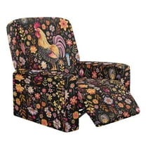 Whosucclay Rooster Chicken Daisy Leaf Print Recliner Chair Cover Stretch Chair Covers for Reclining Chair with Pocket Washable Reclining Chair Furniture Protector Cover for Kids, Pets