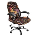 thumbnail image 1 of Whosucclay Rooster Chicken Flower Leaf Pattern Office Chair Cover, Removable Computer Office Chair Cover with Elastic Bottom Universal Rotating Desk High Back Seat Protective Chair Slipcovers-L, 1 of 7