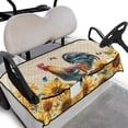 thumbnail image 1 of Whosucclay Rooster and Sunflower Pattern Cover, Anti-Wear Protector Convenient Fold-Away Design Elastic Golf Cart Seat Blanket for Most 2-Seat Golf Carts, 1 of 7