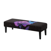 Whosucclay Rose Butterfly Star Print Stretch Dining Bench Cover Dustproof Removable Slipcover for Living Room, Bedroom, Kitchen, Hotel, Party - Rectangle Bench Seat Protector Cover