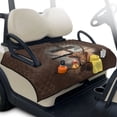 thumbnail image 1 of Whosucclay Scottish Highland Cow Wooden Cross Club Car Seat Cover Protector, 4 Convenient Pockets for Ezgo TXT RXV 2-Person Golf Carts Yamaha Carts, 1 of 9