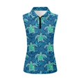 thumbnail image 1 of Whosucclay Sea Turtle Wave Print Workout Tank Tops for Women Zip Up Sleeveless Fashion Womens Golf Shirt XS - 2XL, 1 of 8
