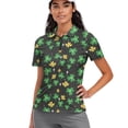 thumbnail image 1 of Whosucclay Shamrock Print Athletic Shirt for Tennis Golf, Lightweight Polyester Golf Polo Shirt Casual Athletic Quarter Zip Women Short Sleeve Golf Shirts Size XX-Large, 1 of 10