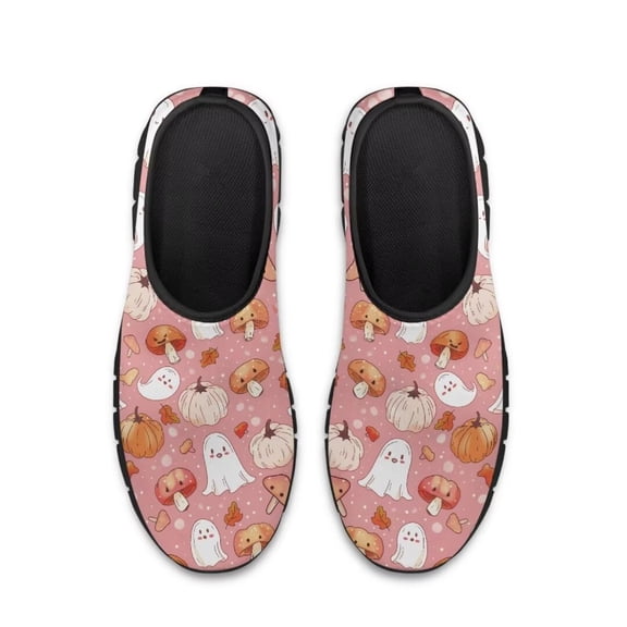 Whosucclay Slip-on Sneakers Women's Walking Tennis Shoes Lightweight Casual Sports Shoes for Gym Travel Work Pumpkin Mushrooms Sneakers